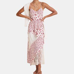 FRANCESCA'S ALICE FLORAL ASYMMETRICAL MAXI DRESS NWT SIZE XL